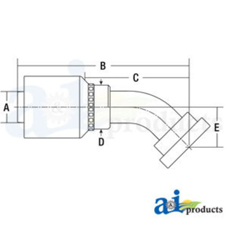 A & I PRODUCTS (HW-C62) Code 62 Flange Head - 45� Elbow 7" x3" x3" A-C6245-16-16-W